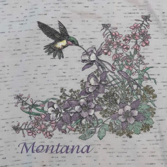 Vintage 90s Prairie Mountain Montana Hummingbird Grandma Sweatshirt Made USA XL - Picture 2 of 7